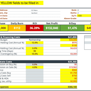 bulletprooflease House Flipping Spreadsheet