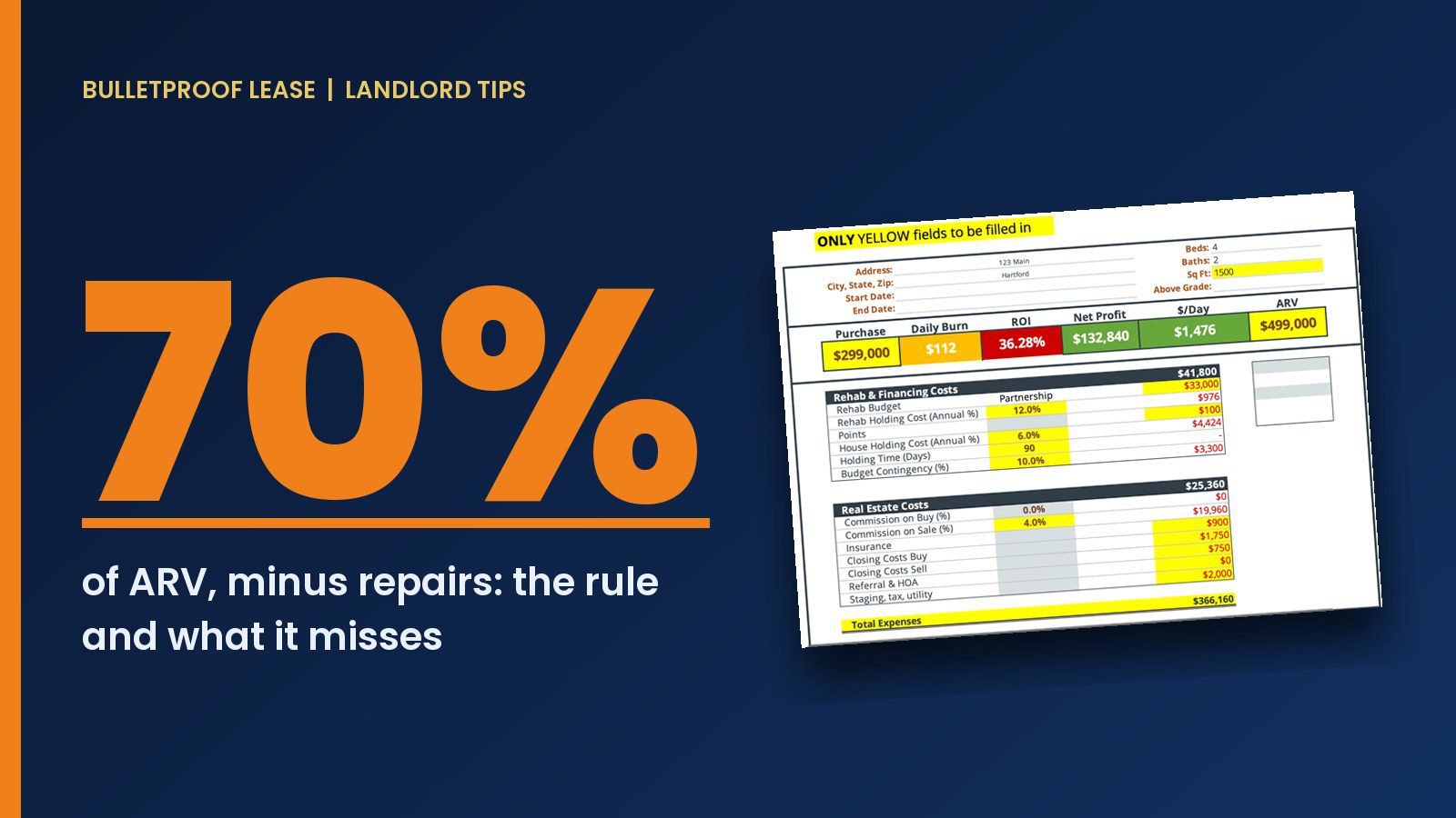 House Flipping Math: The 70% Rule and the Numbers That Kill Deals